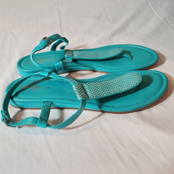 Cole Haan Women's T Strap Aqua Sandals 9.5B - Picture 1 of 5